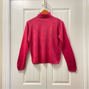 Pink Ribbed Knit Turtleneck Sweater from Italy - M